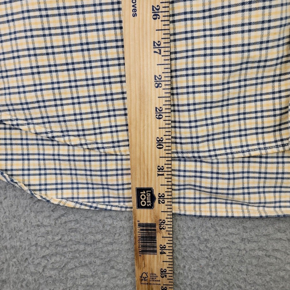 Abercrombie Fitch Button Shirt Mens L Yellow Plaid Preppy Y2K 90s Dad Church - Picture 8 of 16